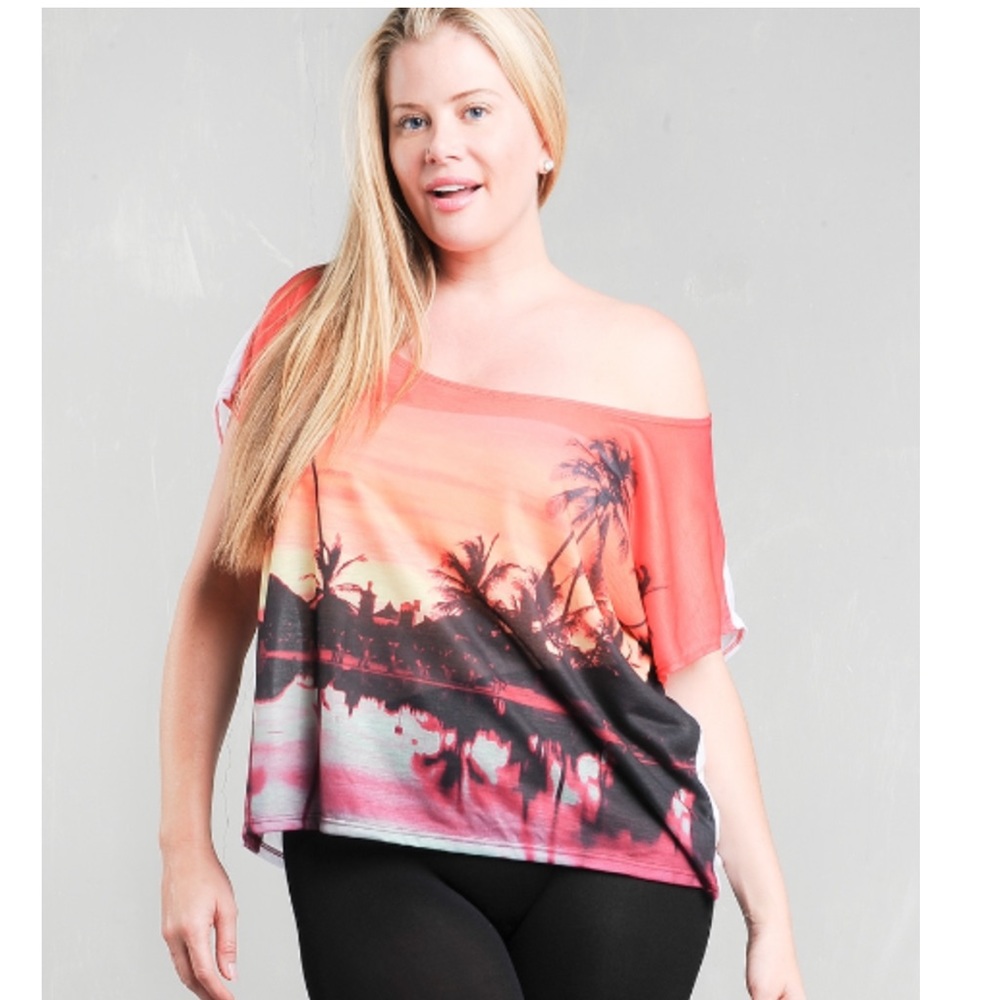 NEW Off the shoulder plus size oversize tee